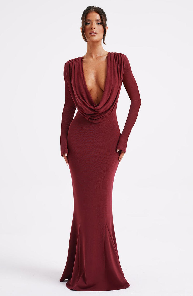 Martina Maxi Dress - Burgundy Dress XS Babyboo Fashion Premium Exclusive Design