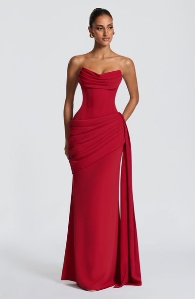 Babyboo Matisse Maxi Dress in Deep Red Size S