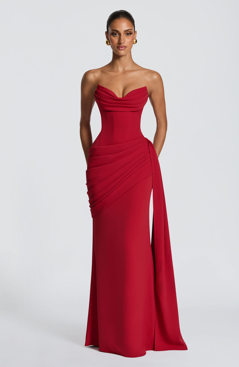 Babyboo Matisse Maxi Dress in Deep Red Size S