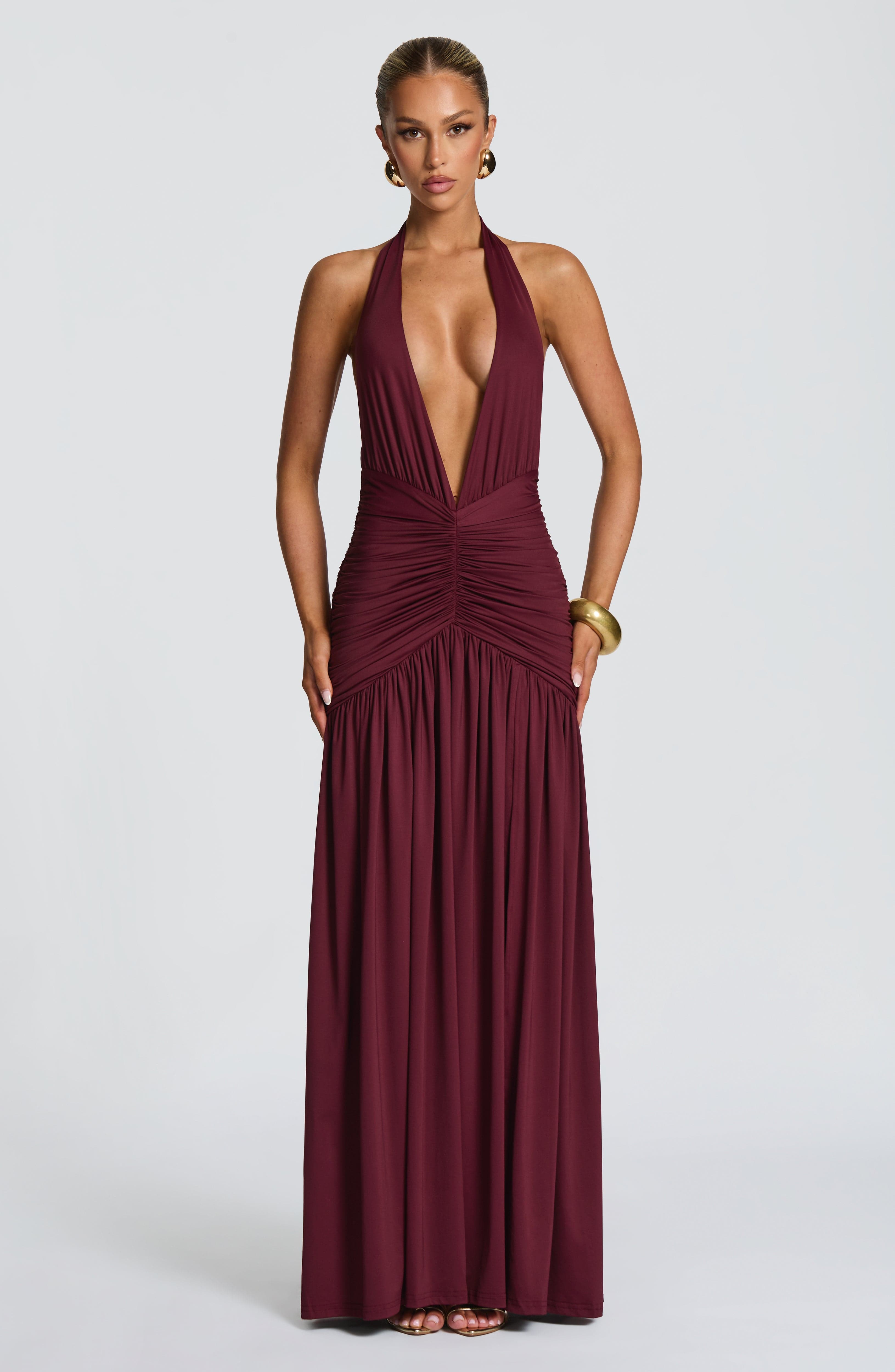 Manuela Maxi Dress - Cherry Lacquer
