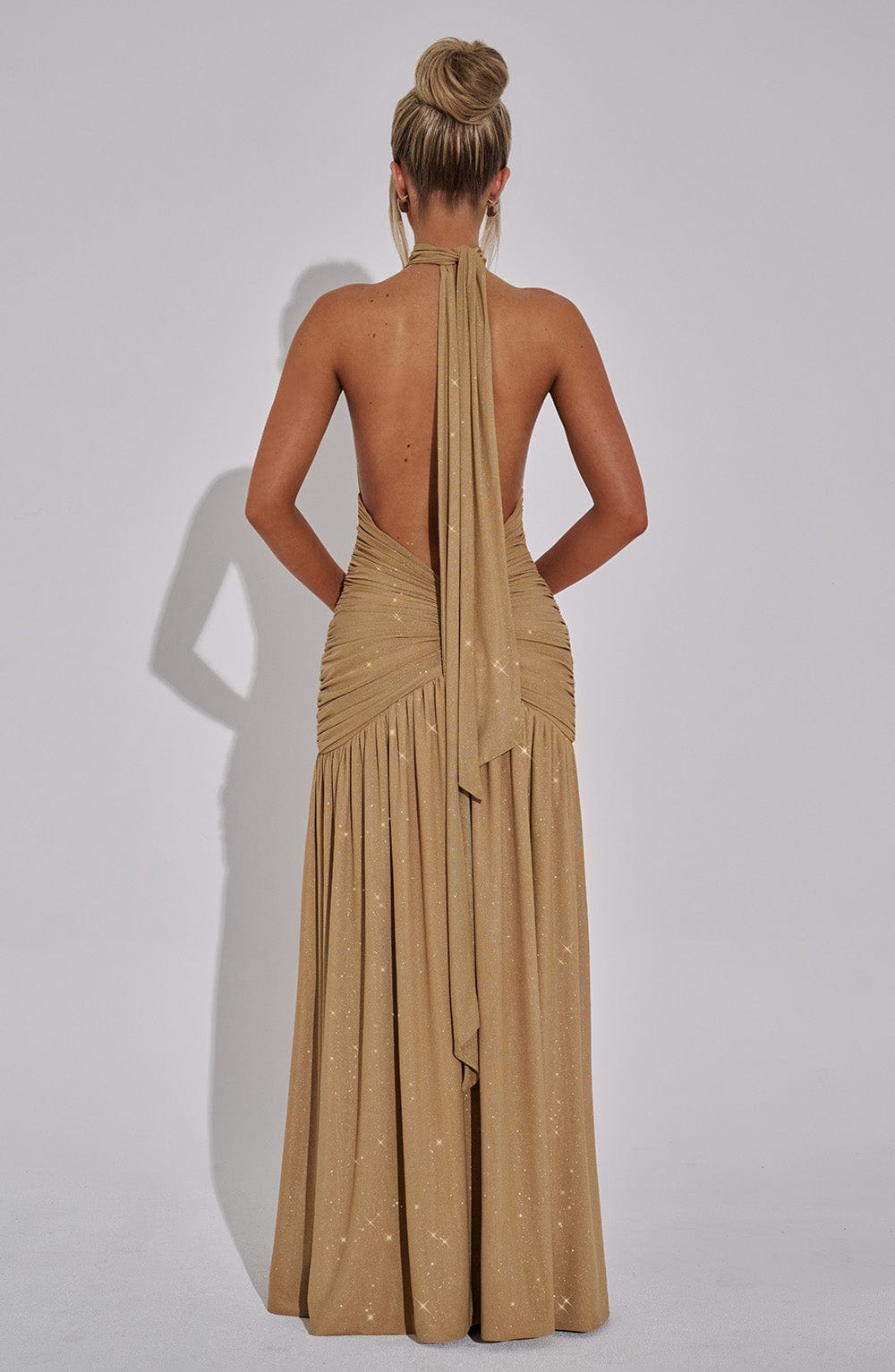 Miley Maxi Dress - Gold Sparkle