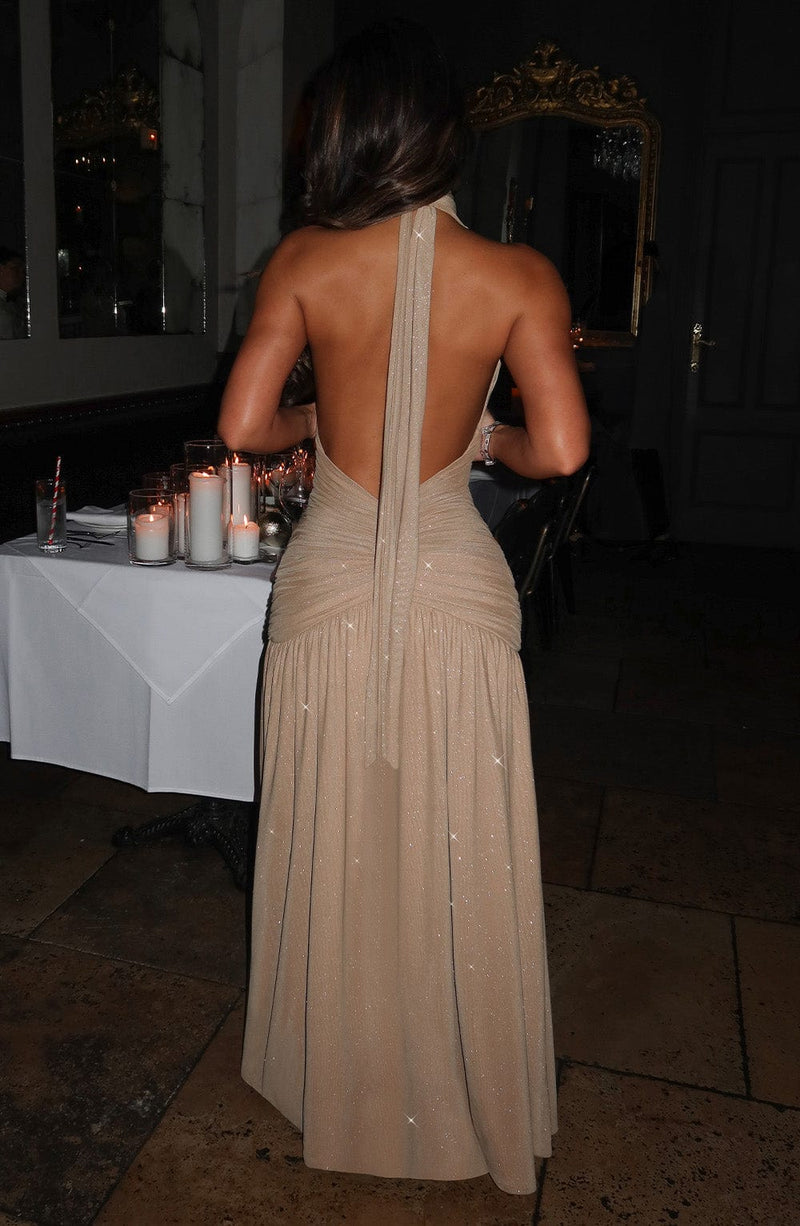 Melania Maxi Dress - Gold Sparkle Babyboo Fashion Melania Maxi Dress - Gold Sparkle Babyboo Fashion