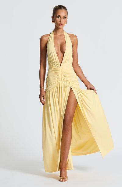 Melania Maxi Dress - Lemon by Babyboo Fashion