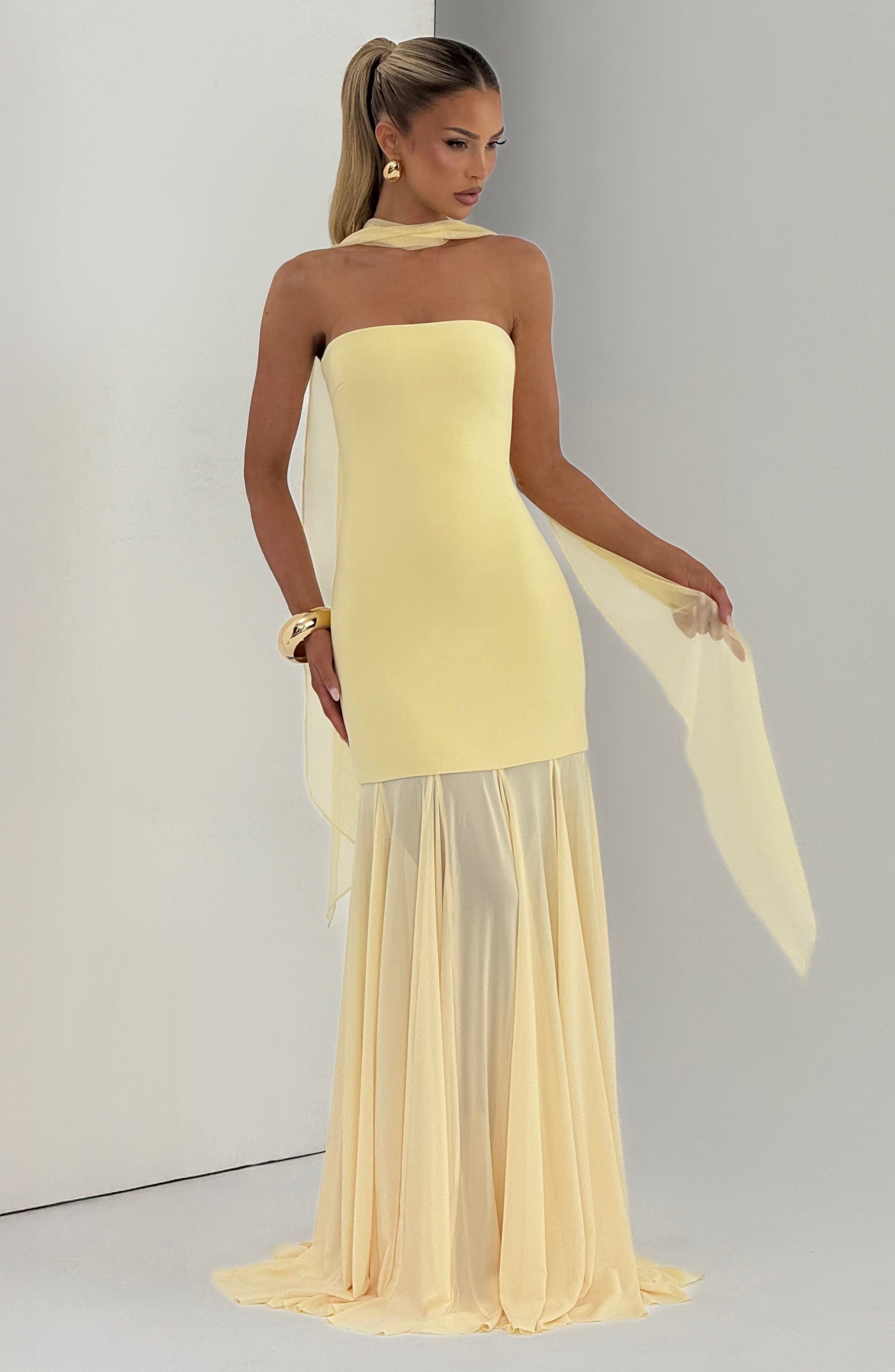 Yellow Maxi Dress - Merritt Gown - Lemon | Babyboo Fashion