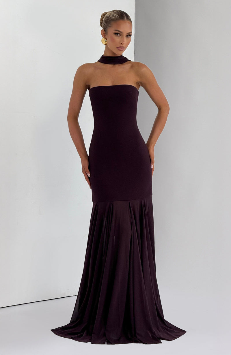 Babyboo Merritt Gown in Plum Size XS