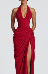Minette Maxi Dress - Deep Red Dress Babyboo Fashion Premium Exclusive Design