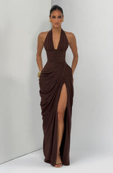 Minette Maxi Dress - Plum Brown Dress Babyboo Fashion Premium Exclusive Design