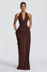 Minette Maxi Dress - Plum Brown Dress Babyboo Fashion Premium Exclusive Design