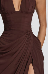 Minette Maxi Dress - Plum Brown Dress Babyboo Fashion Premium Exclusive Design