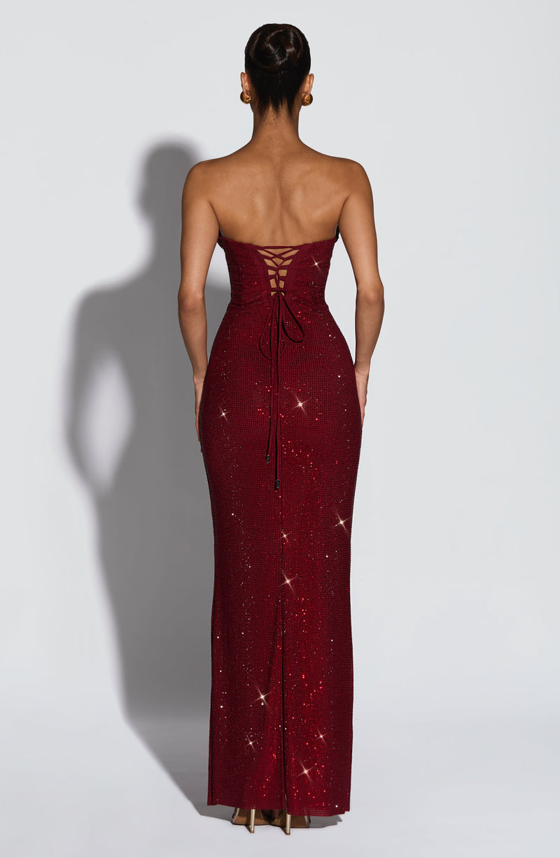 Mirabella Maxi Dress - Burgundy Dress Babyboo Fashion Premium Exclusive Design