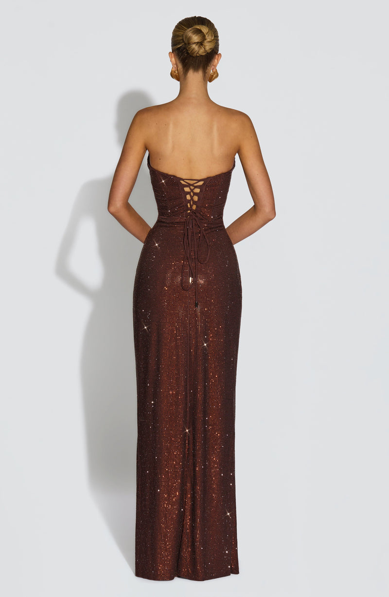 Buy Mirabella Maxi Dress - Plum Brown Buy Mirabella Maxi Dress - Plum Brown
