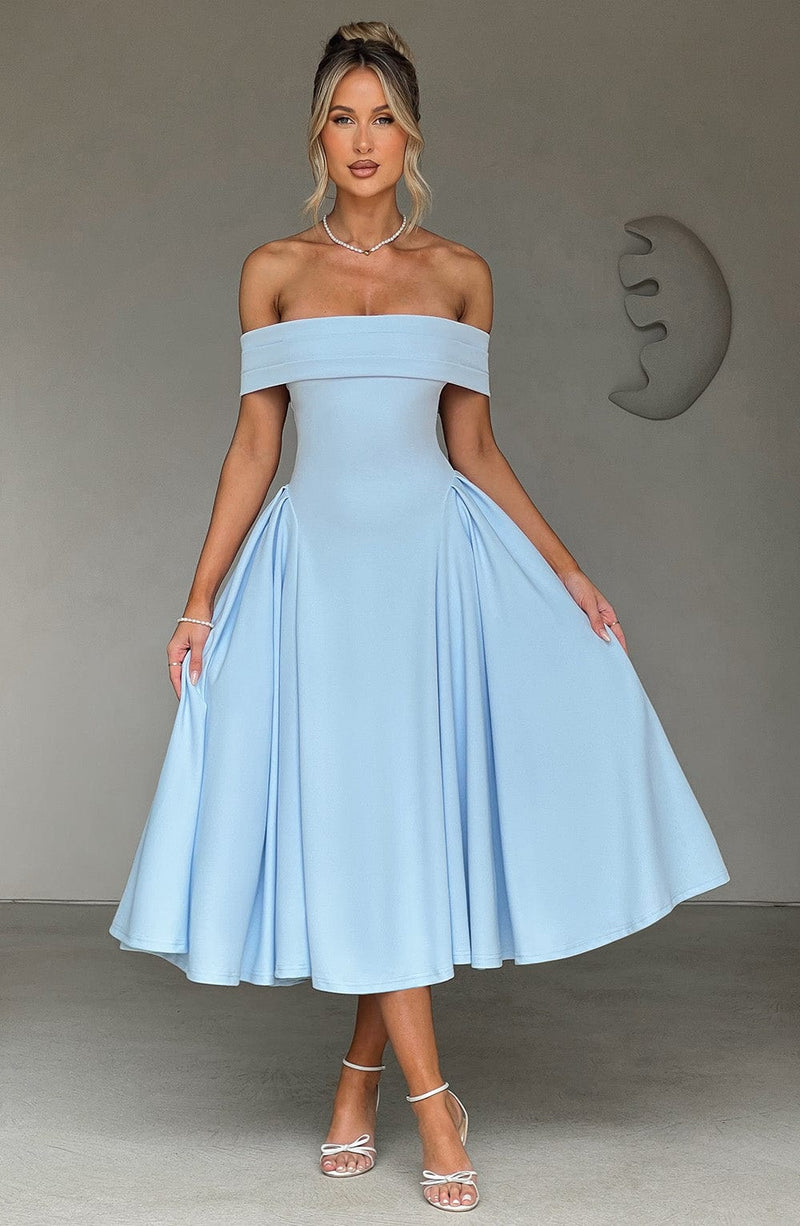 Miranda Midi Dress - Blue Babyboo Fashion Miranda Midi Dress - Blue Babyboo Fashion