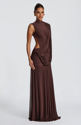 Mireya Maxi Dress - Plum Brown Dress Babyboo Fashion Premium Exclusive Design