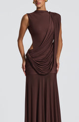 Mireya Maxi Dress - Plum Brown Dress Babyboo Fashion Premium Exclusive Design