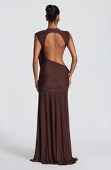 Mireya Maxi Dress - Plum Brown Dress Babyboo Fashion Premium Exclusive Design