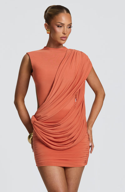 Babyboo Mireya Mini Dress in Burnt Orange Size XXL