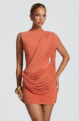 Mireya Mini Dress - Burnt Orange Dress XS Babyboo Fashion Premium Exclusive Design
