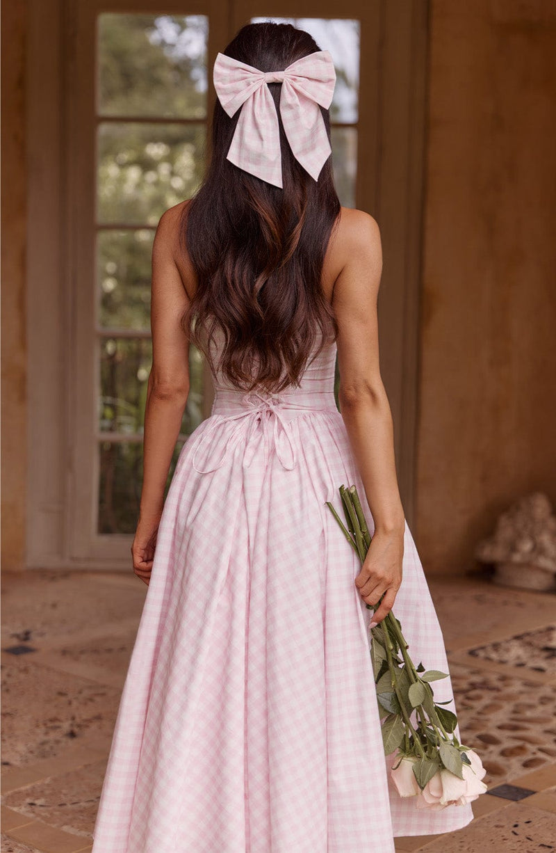 Mitzi Bow - Blush Gingham | Hair Bow | Babyboo Fashion Mitzi Bow - Blush Gingham | Hair Bow | Babyboo Fashion