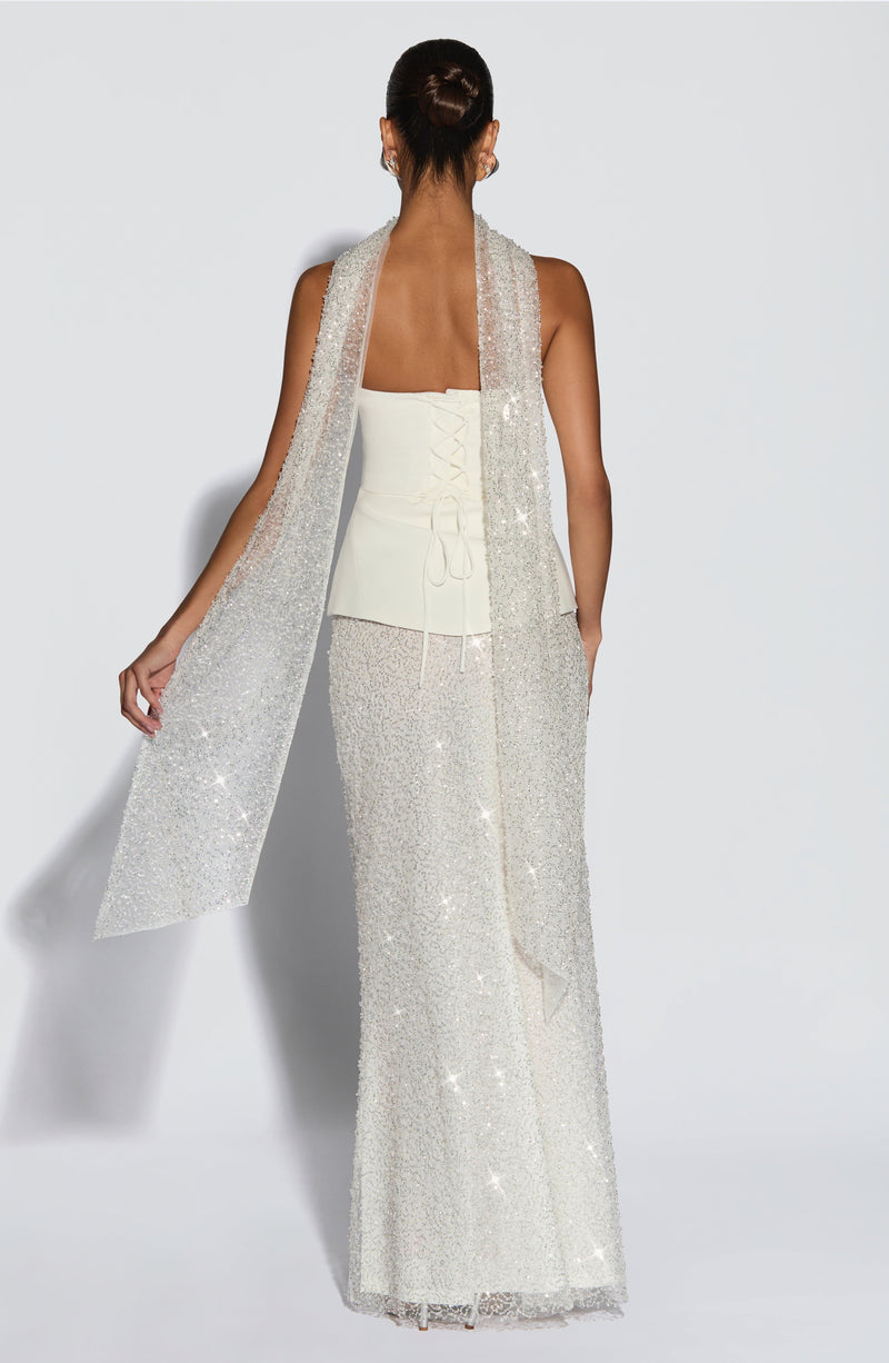 Miya Scarf - Ivory Accessories ONE SIZE Babyboo Fashion Premium Exclusive Design