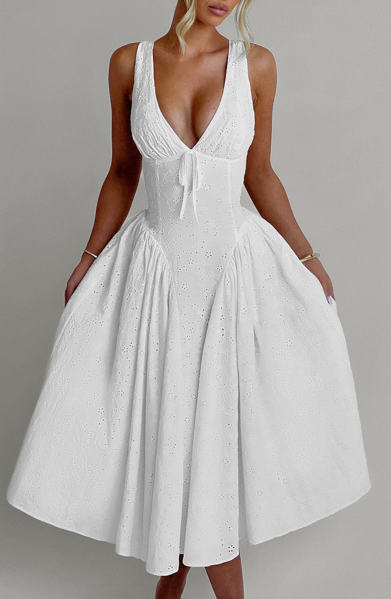 odella midi dress in ivory lovers and friends Odella Midi Dress in Ivory Lovers and Friends
