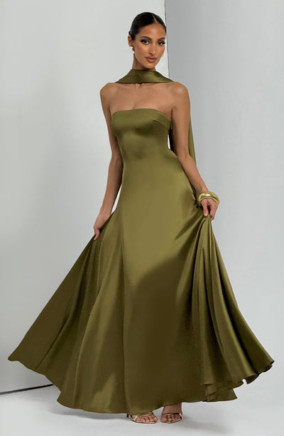 Green Maxi Dress - Morven Maxi Dress - Deep Olive | Babyboo Fashion Green Maxi Dress - Morven Maxi Dress - Deep Olive | Babyboo Fashion