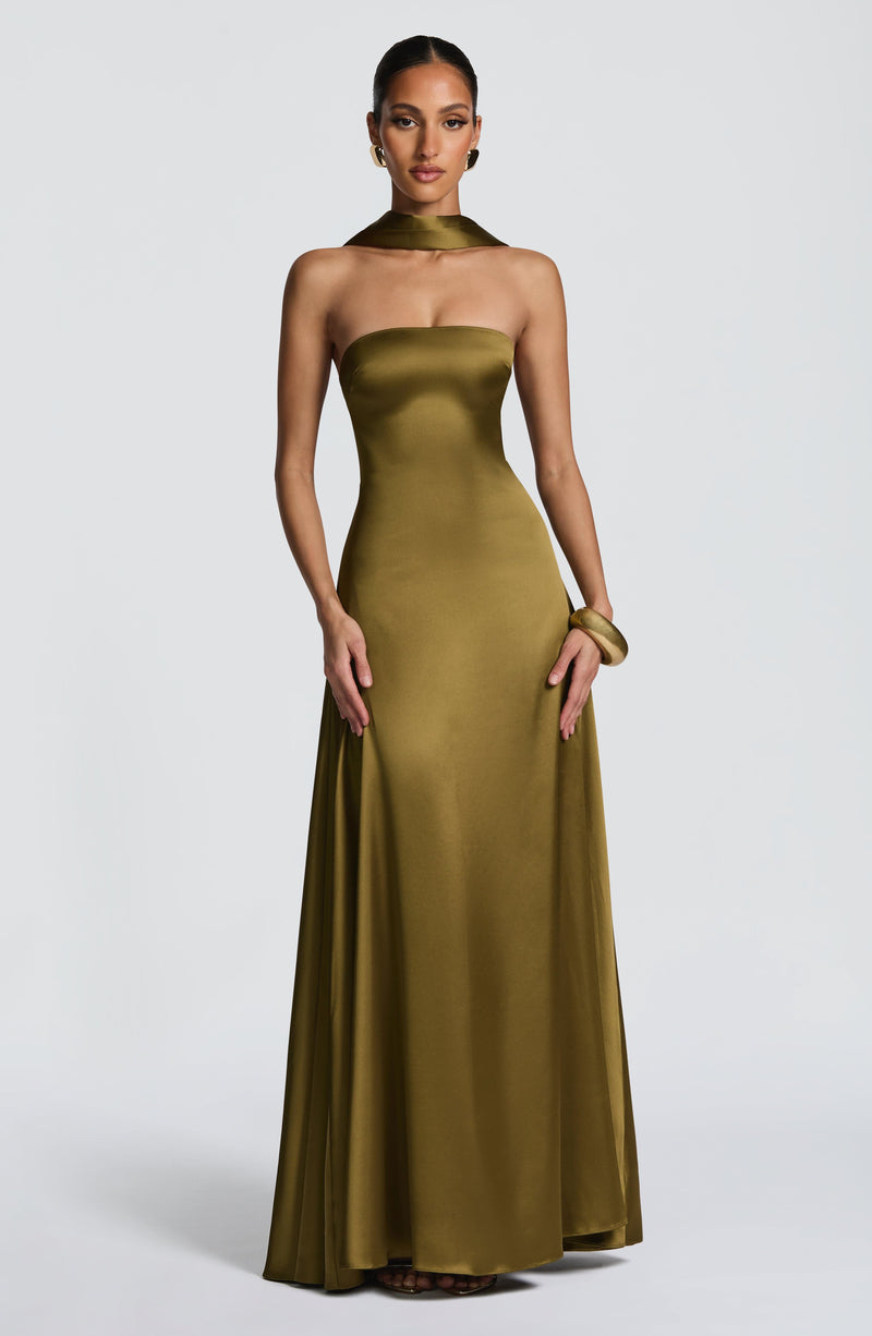 Green Maxi Dress - Morven Maxi Dress - Deep Olive