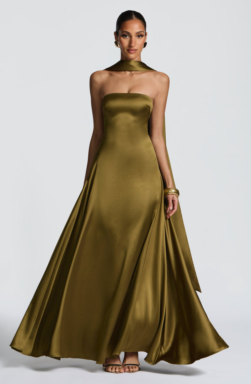 Green Maxi Dress - Morven Maxi Dress - Deep Olive