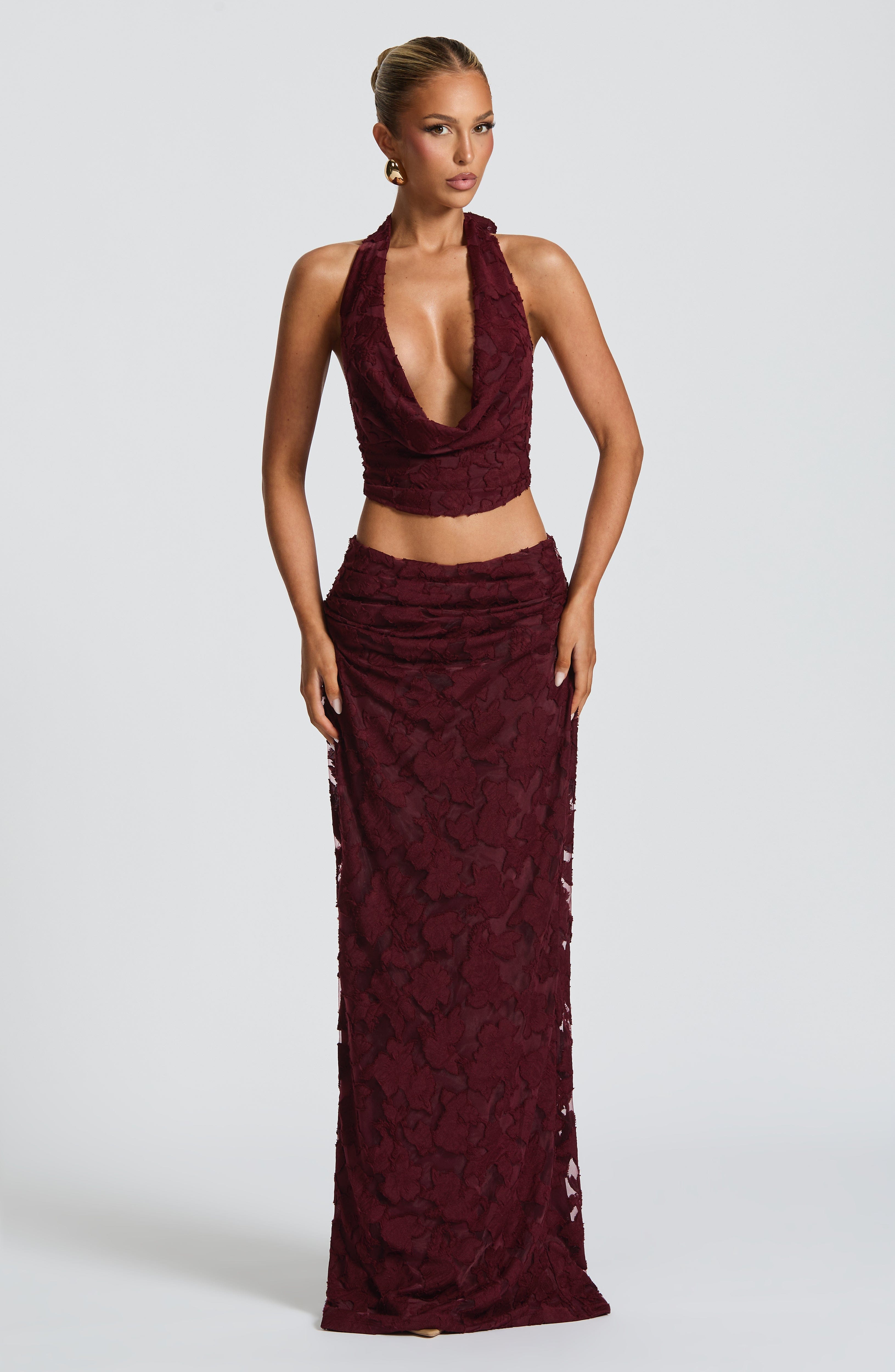 Kyle Knit Maxi Skirt - Cherry Red