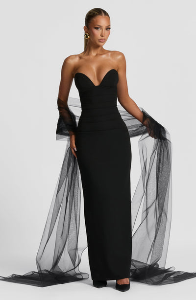 modest black dresses with sleeves Soleil main image 0