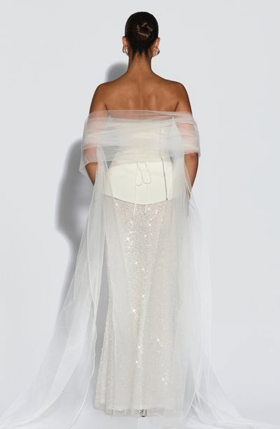 wedding dress shawl ivory Floral Lace Shawl