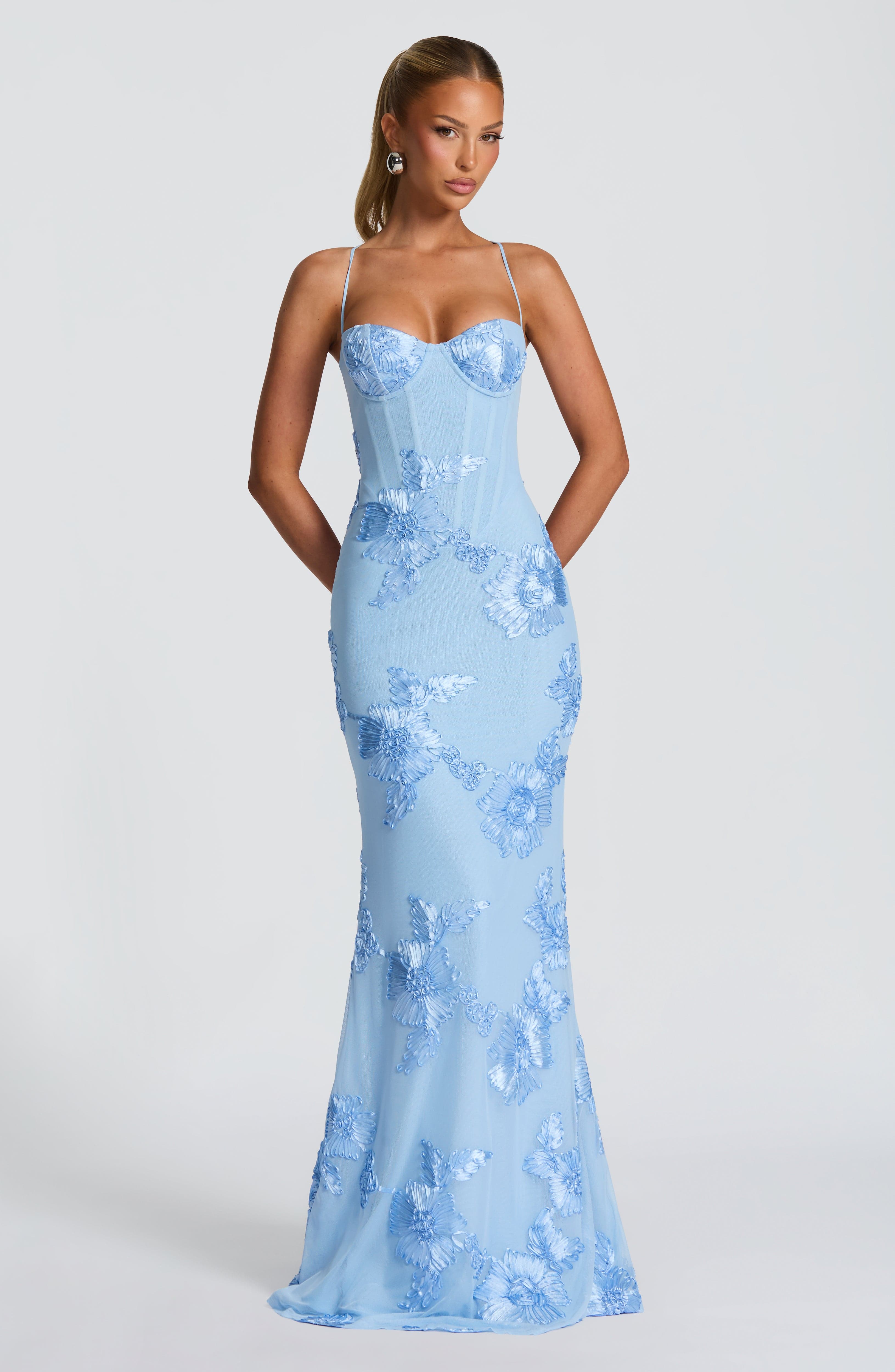 Nefertiti Maxi Dress - Glacier Blue by Babyboo Fashion
