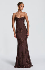Nefertiti Maxi Dress - Plum Brown Dress Babyboo Fashion Premium Exclusive Design