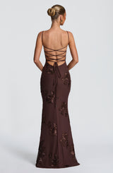 Nefertiti Maxi Dress - Plum Brown Dress Babyboo Fashion Premium Exclusive Design