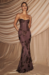 Nefertiti Maxi Dress - Plum Brown Dress Babyboo Fashion Premium Exclusive Design