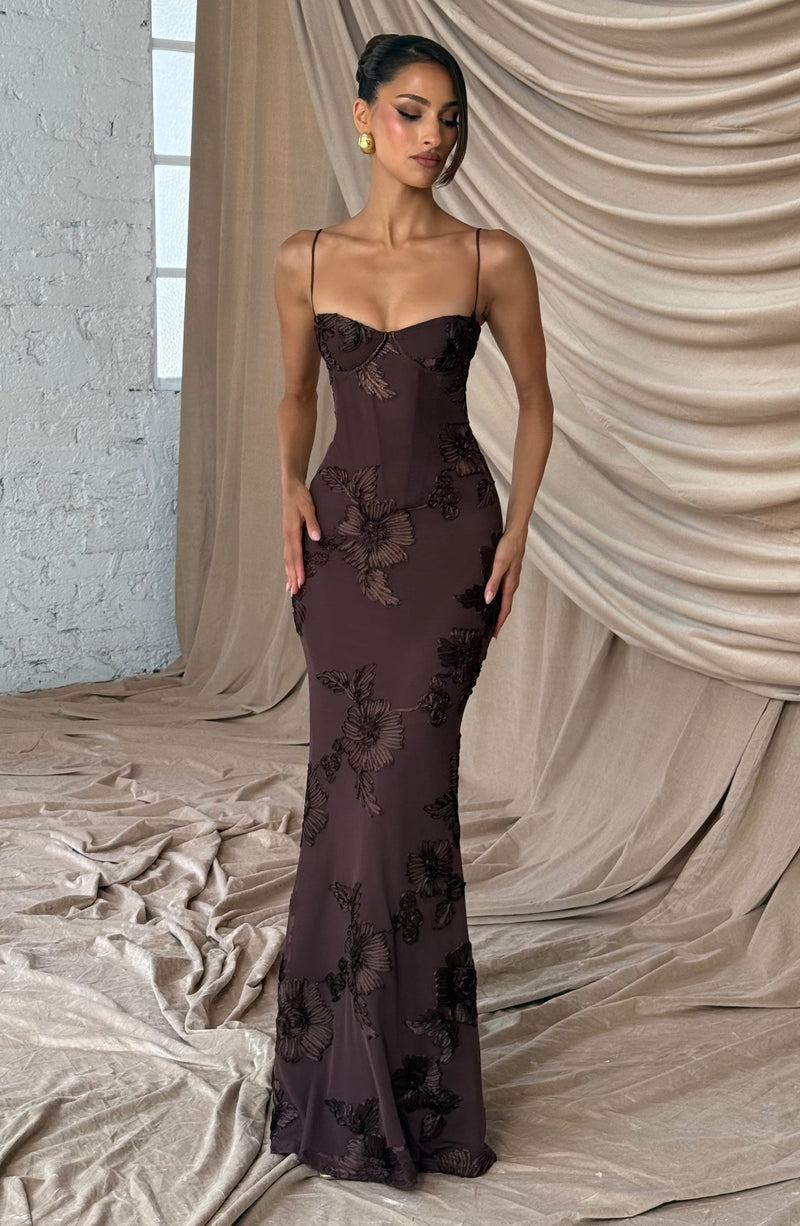 Buy Nefertiti Maxi Dress - Plum Brown