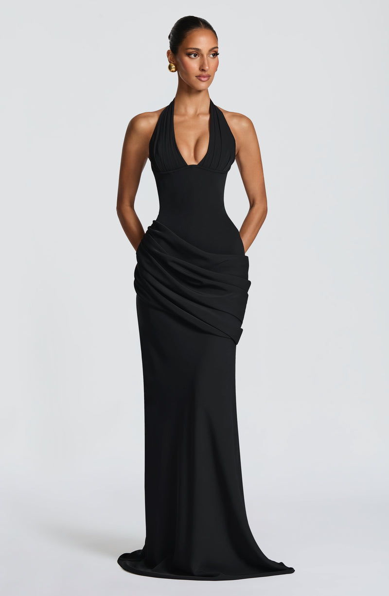 white lace dress with black trim Black and Cream Rhiannon Lace Slip Dress