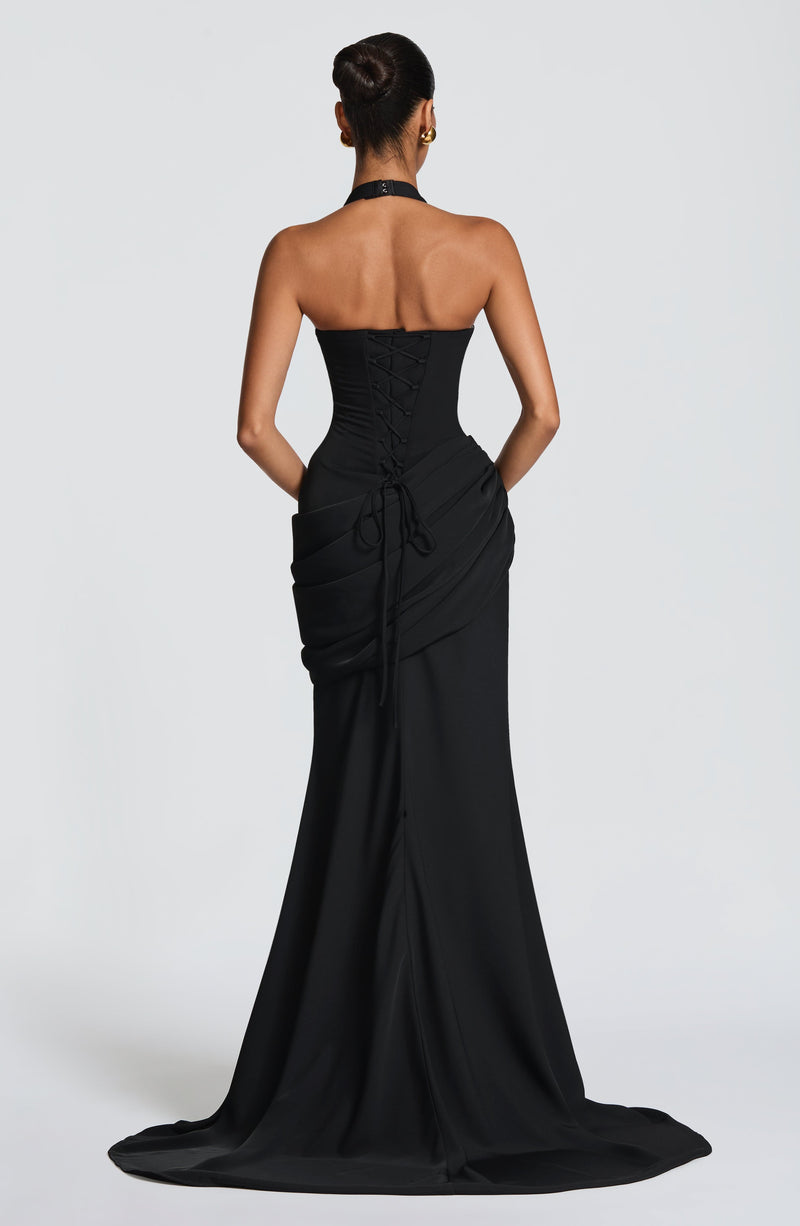 Black Maxi Dress - Nehemia Gown - Black