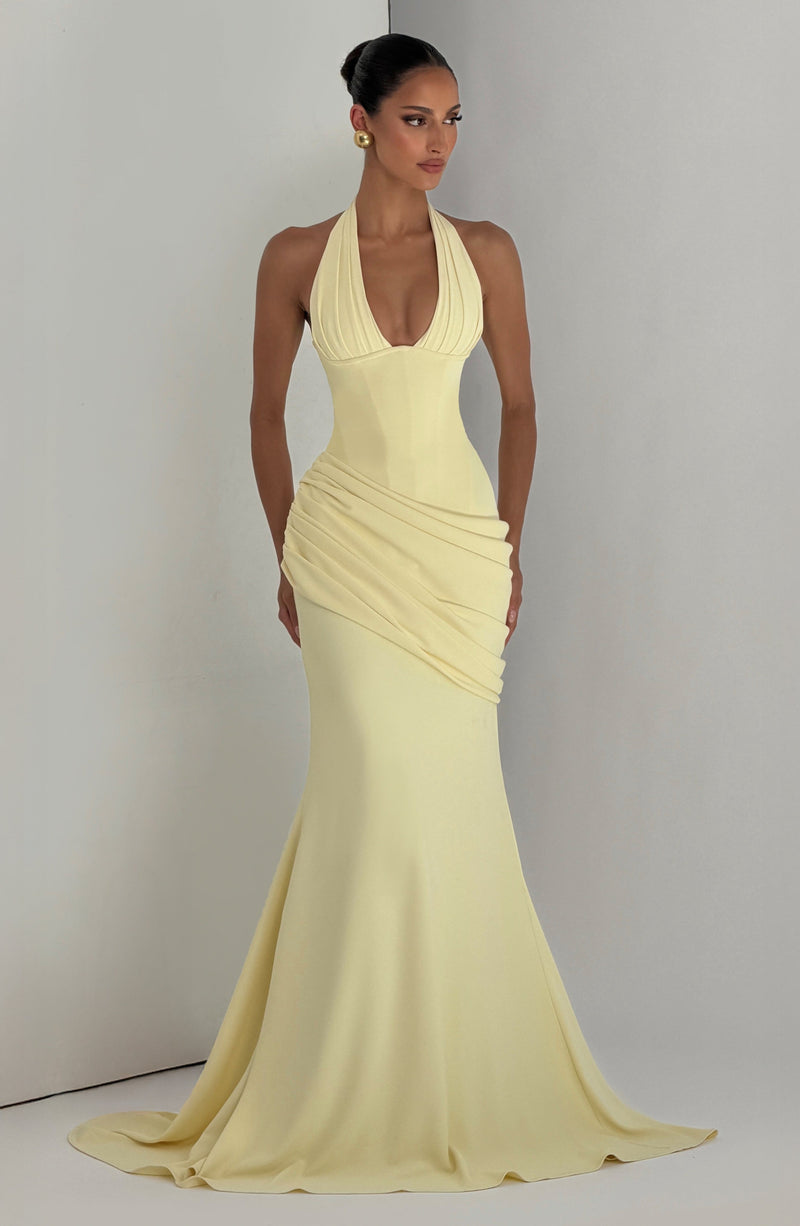 Yellow Maxi Dress - Nehemia Gown - Lemon | Babyboo Fashion