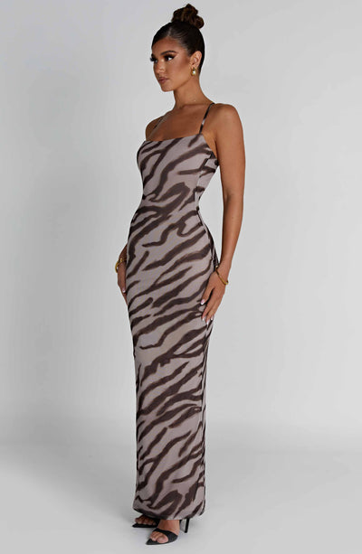 Nessa Maxi Dress - Zebra Print Dress Babyboo Fashion Premium Exclusive Design