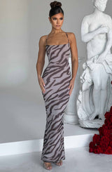 Nessa Maxi Dress - Zebra Print Dress XS Babyboo Fashion Premium Exclusive Design