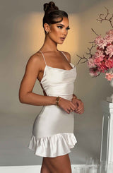 Nicola Mini Dress - Ivory Dress XS Babyboo Fashion Premium Exclusive Design