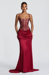 Nixie Corset - Burgundy Lace Tops Babyboo Fashion Premium Exclusive Design