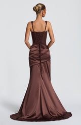 Nixie Corset - Plum Brown Tops Babyboo Fashion Premium Exclusive Design