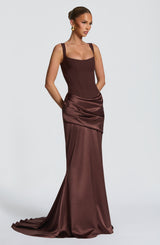 Nixie Corset - Plum Brown Tops Babyboo Fashion Premium Exclusive Design