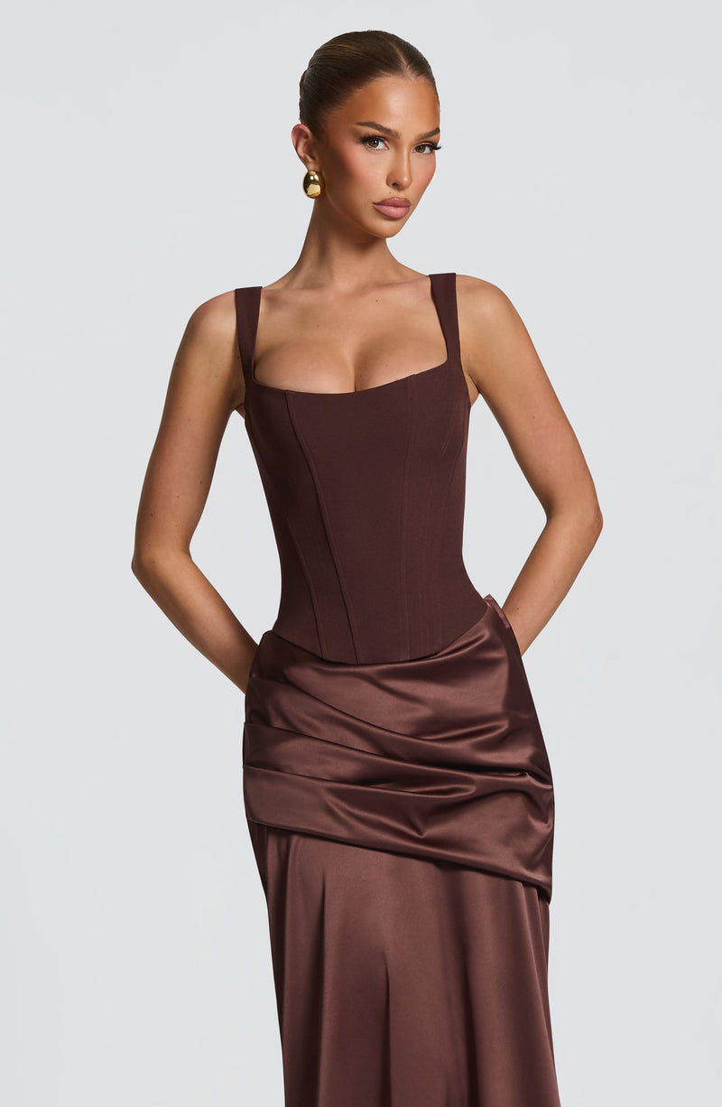 Buy Nixie Corset - Plum Brown | Babyboo Fashion