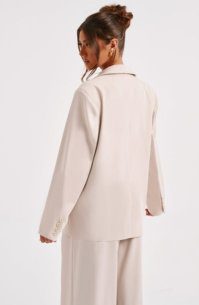 Noa Oversized Suit Jacket - Beige Jackets Babyboo Fashion Premium Exclusive Design