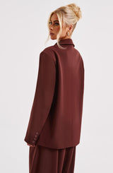 Noa Oversized Suit Jacket - Brown Jackets Babyboo Fashion Premium Exclusive Design