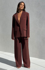 Noa Oversized Suit Jacket - Brown Jackets Babyboo Fashion Premium Exclusive Design