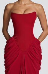 Noura Maxi Dress - Deep Red Dress Babyboo Fashion Premium Exclusive Design