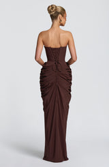 Noura Maxi Dress - Plum Brown Dress Babyboo Fashion Premium Exclusive Design